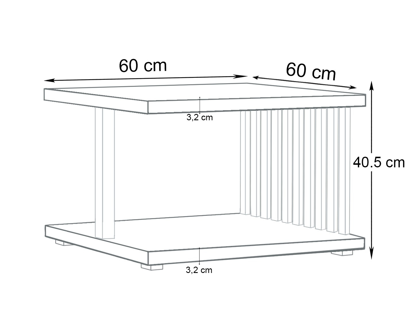 Stolik Kawowy Aureum Blanc Biały/Złoto 60x60 w eleganckim duecie