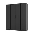 Szafa MILLA 200cm Czarna – Nowoczesna Szafa 4-Drzwiowa do Sypialni Milo Furniture
