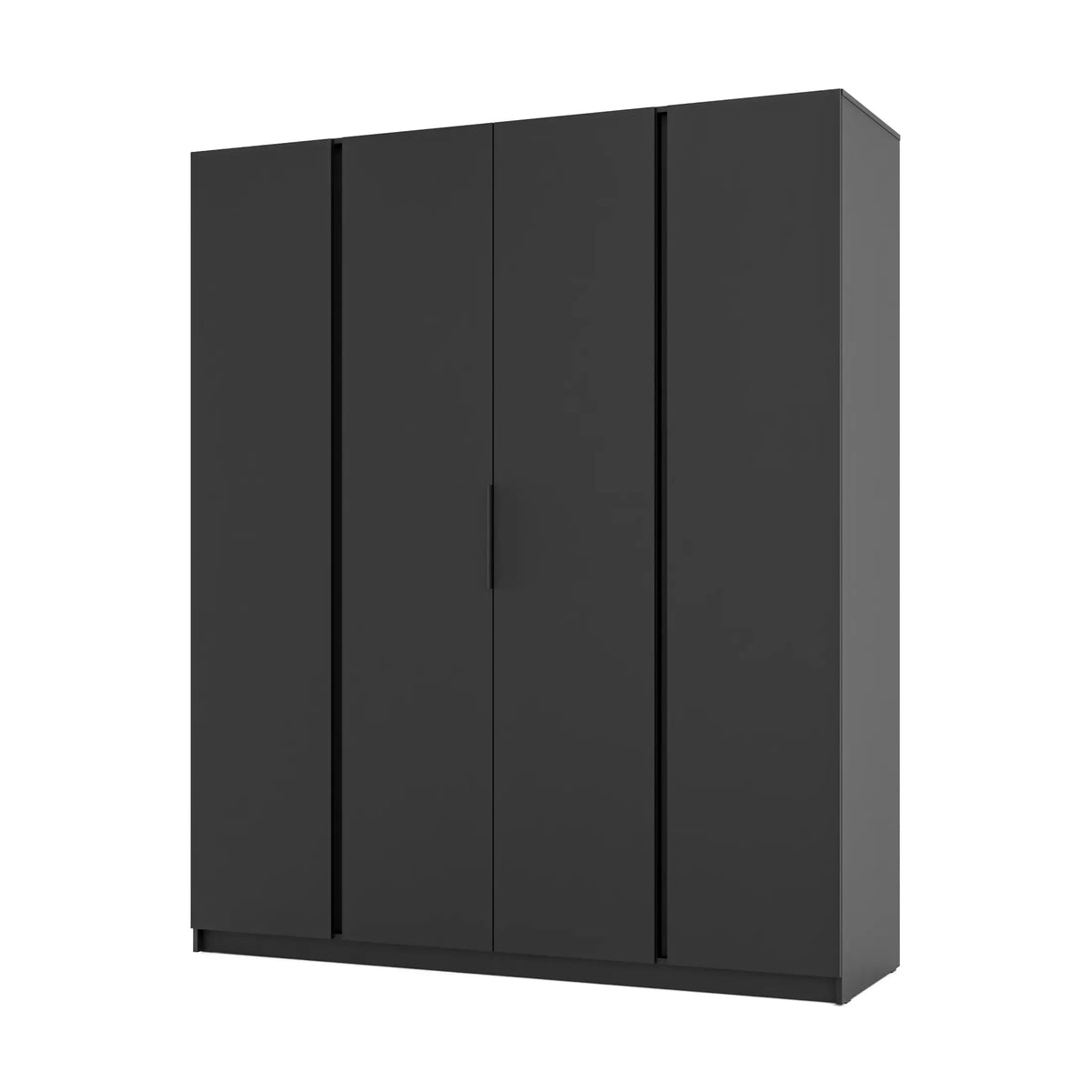 Szafa MILLA 200cm Czarna – Nowoczesna Szafa 4-Drzwiowa do Sypialni Milo Furniture