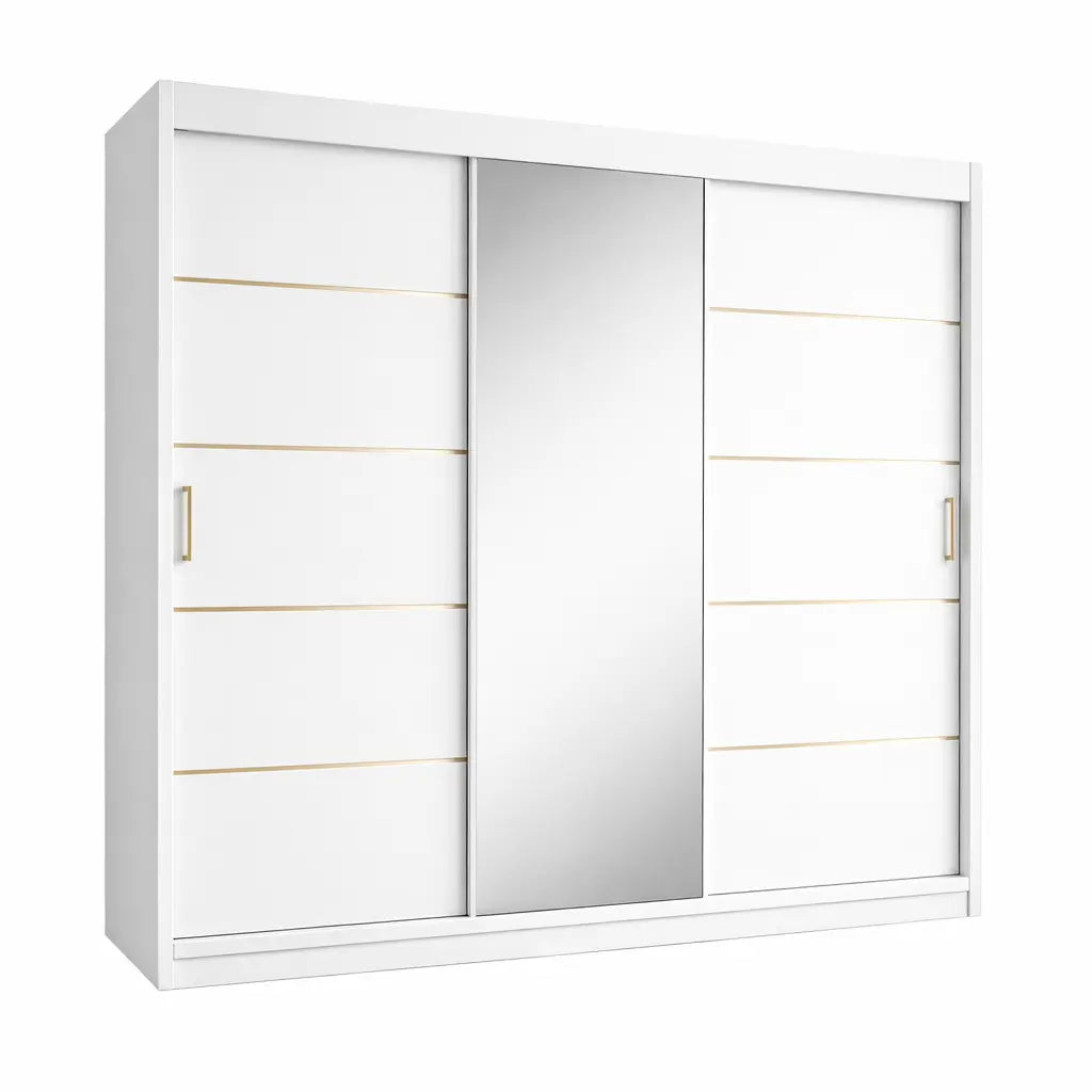 Szafa Przesuwna z lustrem 180cm Biała Garderoba Milo Furniture