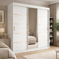 Szafa Przesuwna z lustrem 180cm Biała Garderoba Milo Furniture