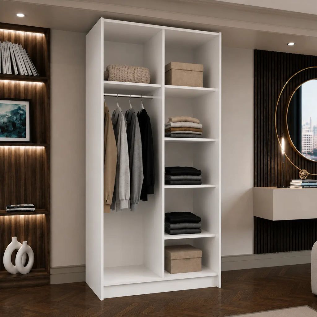 Szafa Uchylna 100cm Biała – Nowoczesna Kompaktowa Garderoba Milo Furniture