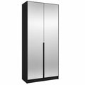 Szafa Uchylna 100cm z Lustrem Czarna MONA – Nowoczesna Garderoba Milo Furniture