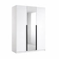 Szafa Uchylna 150cm 3-drzwiowa Biała z Lustrem – Garderoba Milo Furniture