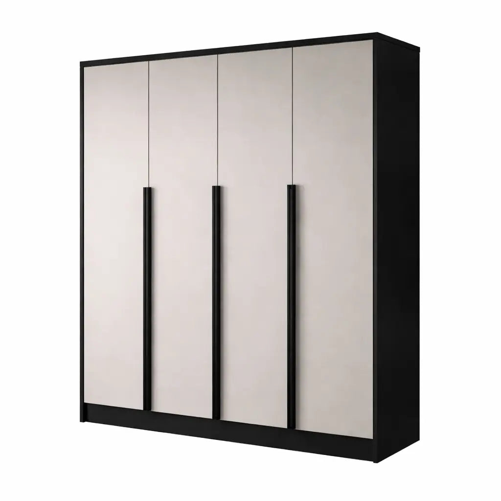 Szafa Uchylna Kaszmir/Czarna 200cm TIZA Duża Garderoba Milo Furniture