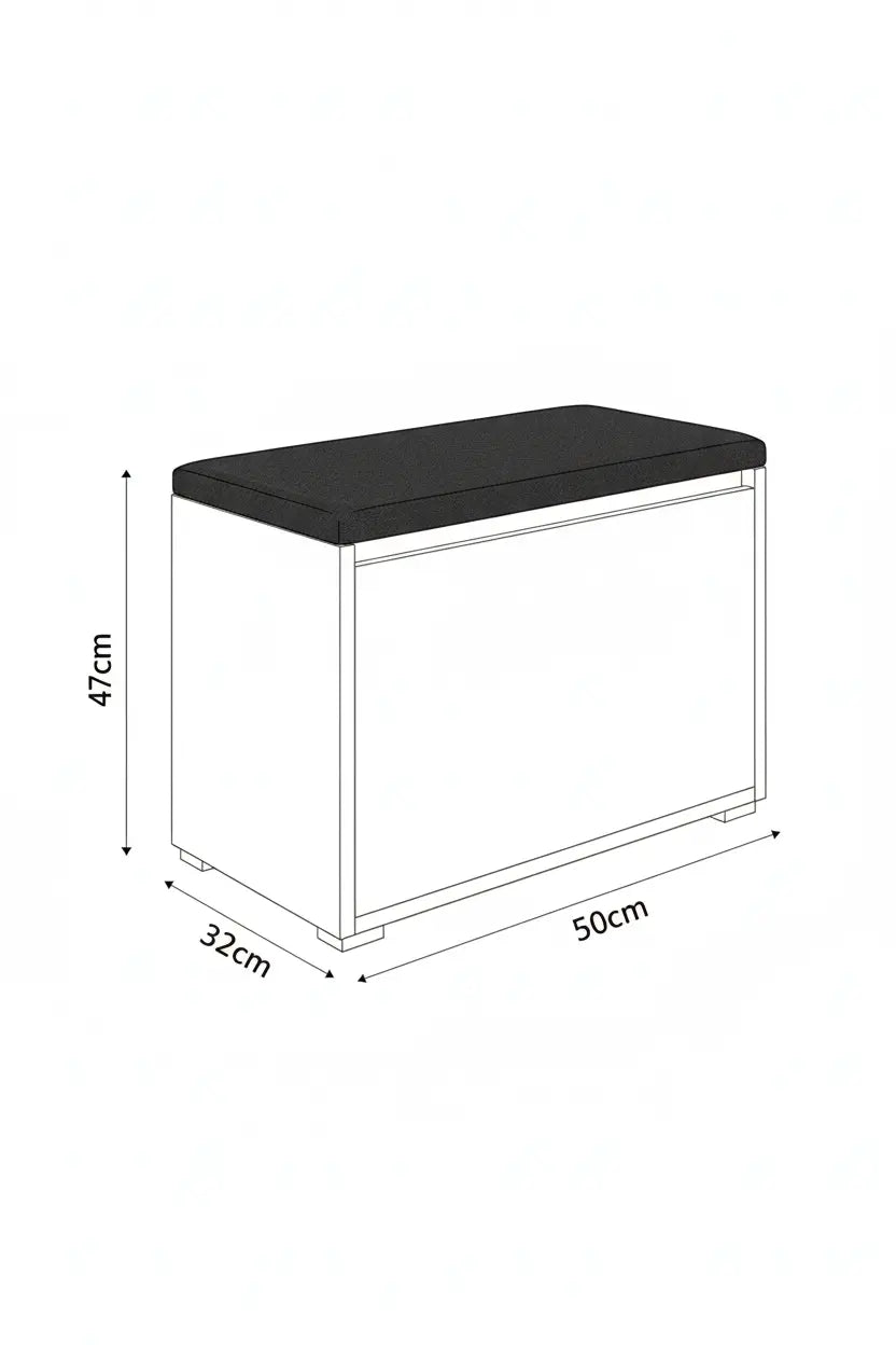 Szafka na buty z siedziskiem i schowkiem Dąb okapi do przedpokoju Lumo Milo Furniture
