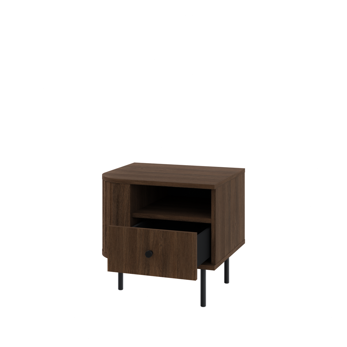 Szafka Nocna OVALIO 59cm Dąb Dunin – Ryflowana z Szufladą, Prawa/Lewa