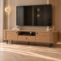 Szafka RTV OVALIO 180cm Dąb Cremona – Ryflowana z Szufladą