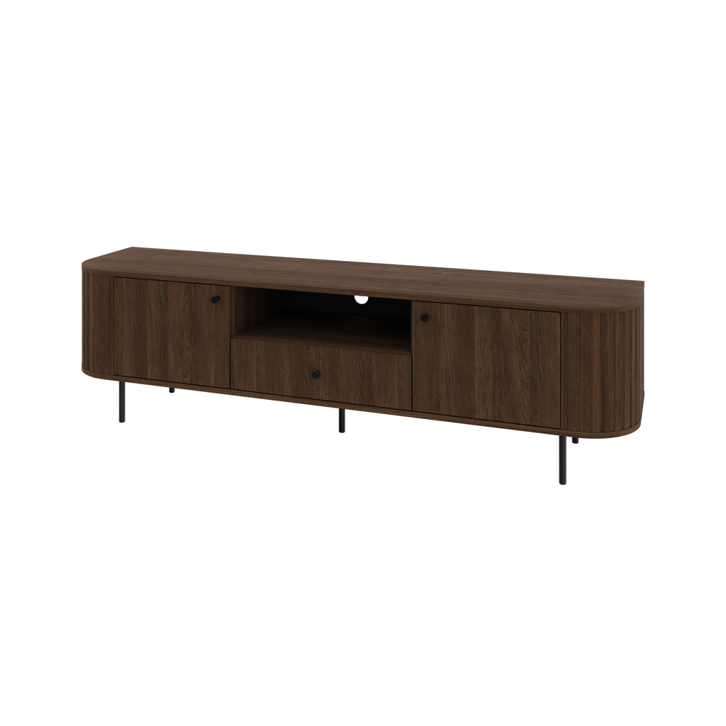 Szafka RTV OVALIO 180cm Dąb Dunin – Ryflowana z Szufladą