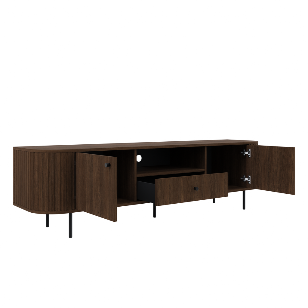 Szafka RTV OVALIO 180cm Dąb Dunin – Ryflowana z Szufladą