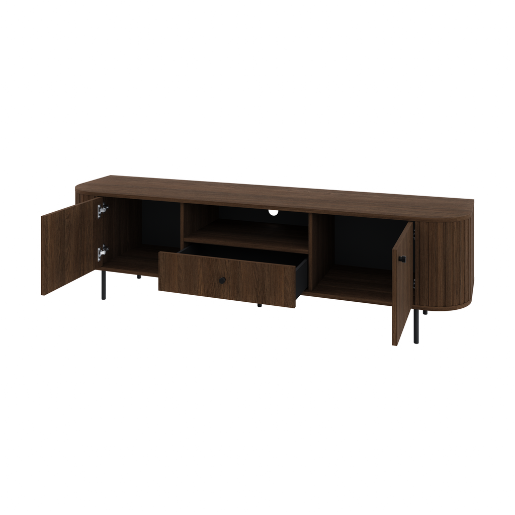 Szafka RTV OVALIO 180cm Dąb Dunin – Ryflowana z Szufladą