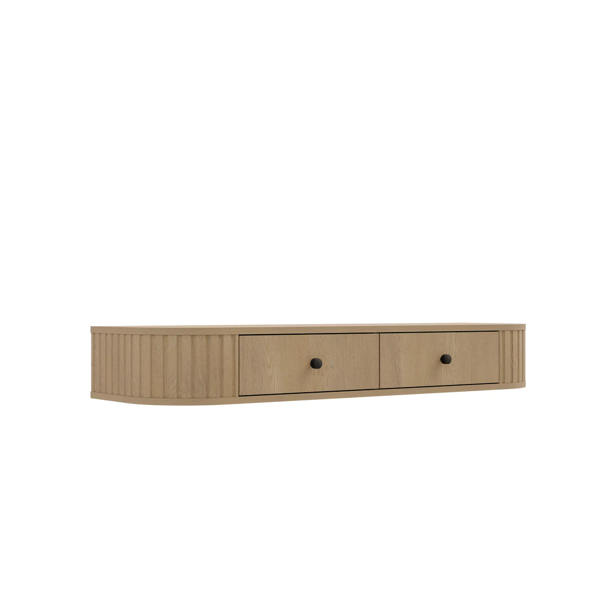 Toaletka Wisząca OVALIO 123cm Dąb Cremona – Ryflowana z Szufladami Milo Furniture