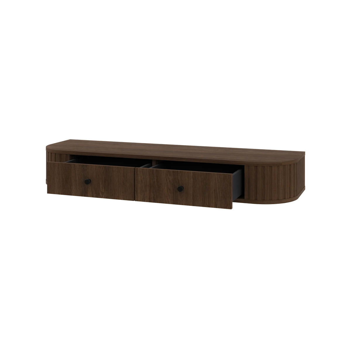 Toaletka Wisząca OVALIO 123cm Dąb Dunin – Ryflowana z Szufladami Milo Furniture