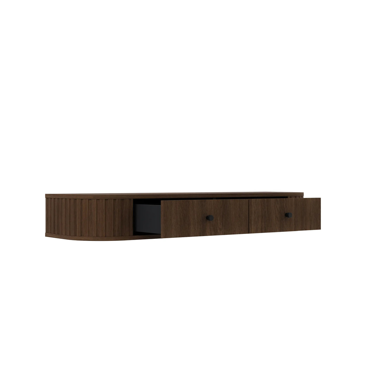 Toaletka Wisząca OVALIO 123cm Dąb Dunin – Ryflowana z Szufladami Milo Furniture