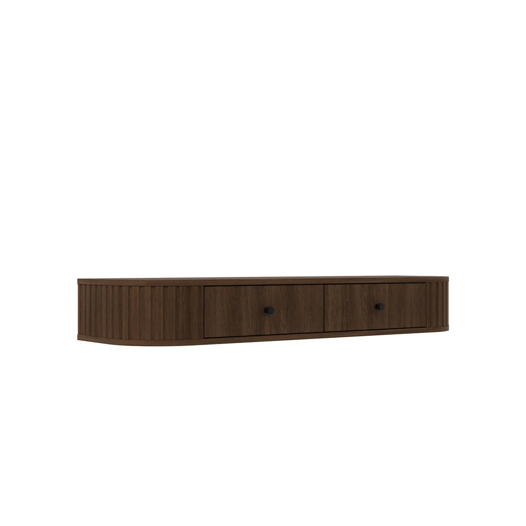 Toaletka Wisząca OVALIO 123cm Dąb Dunin – Ryflowana z Szufladami Milo Furniture