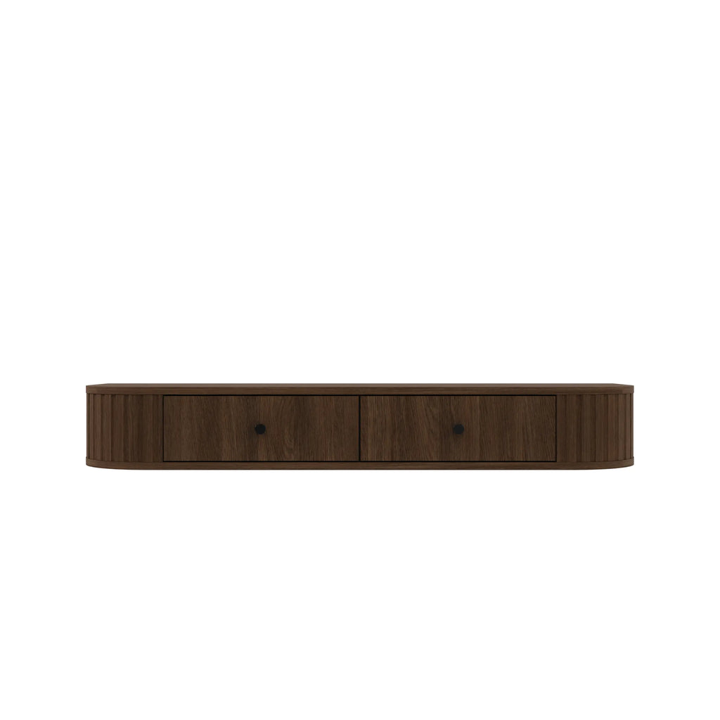 Toaletka Wisząca OVALIO 123cm Dąb Dunin – Ryflowana z Szufladami Milo Furniture
